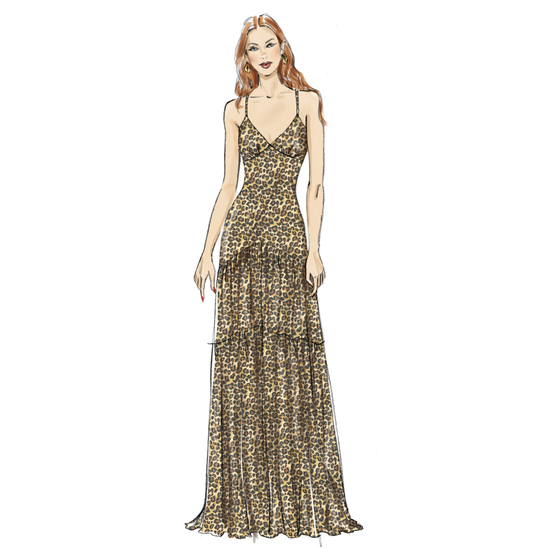 Patron Vogue 2139/U5 (44-52) - Robe lingerie longue élégante