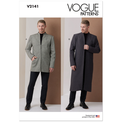 Patron Vogue 2141 AA (46-54) - Veste homme doublée deux longueurs