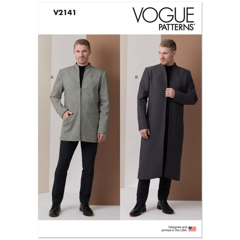 Patron Vogue 2141 AA (46-54) - Veste homme doublée deux longueurs