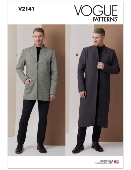 Patron Vogue 2141 BB (56-54) - Veste homme doublée deux longueurs