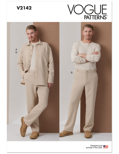 Patron Vogue 2142 AA (46-54) - Chemise & pantalon homme