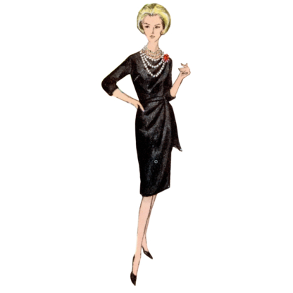 Patron Vogue 2144/B5 (36-44) - Robe drapée vintage et ceinture 2