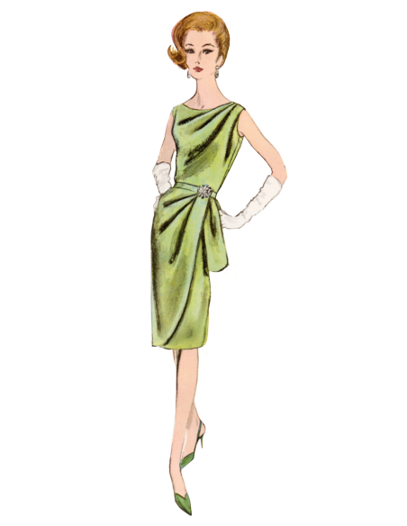 Patron Vogue 2144/B5 (36-44) - Robe drapée vintage et ceinture