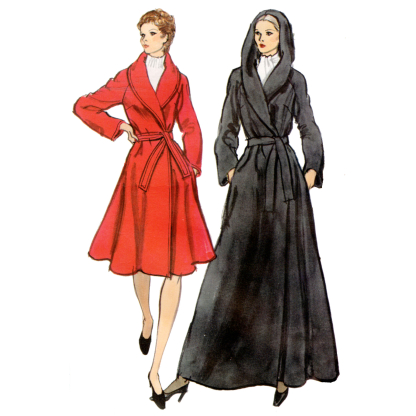 Patron Vogue 2145/B5 (36-44) - Manteau portefeuille doublé & ceinture 2