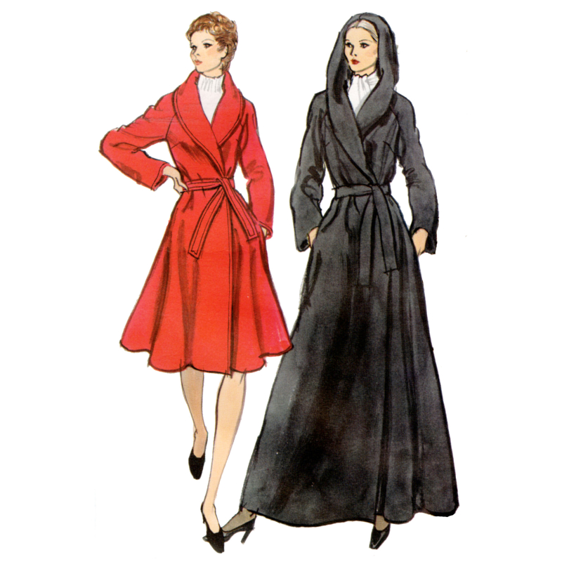 Patron Vogue 2145/Y5 (46-54) - Manteau portefeuille doublé & ceinture