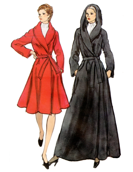 Patron Vogue 2145/Y5 (46-54) - Manteau portefeuille doublé & ceinture