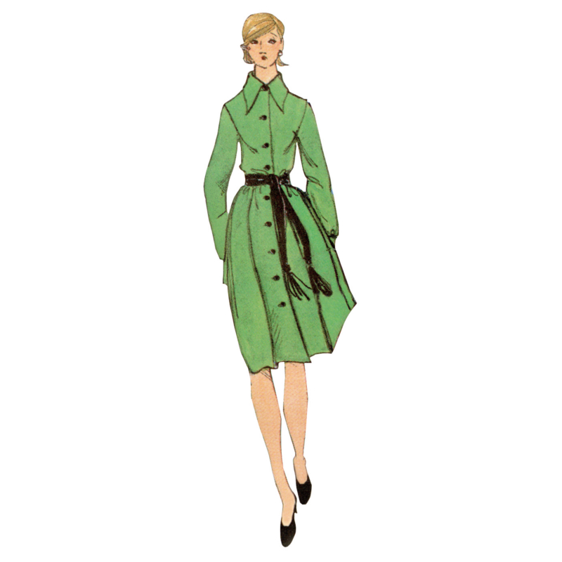 Patron Vogue 2146/B5 (36-44) - Robe boutonnée style vintage 70s