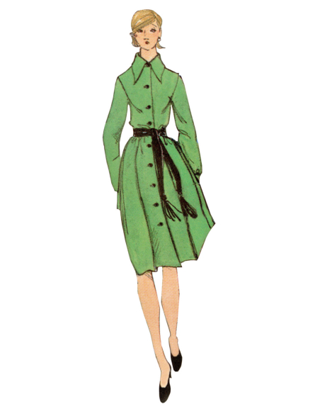 Patron Vogue 2146/B5 (36-44) - Robe boutonnée style vintage 70s
