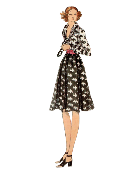 Patron Vogue 2146/Y5 (46-54) - Robe boutonnée style vintage 70s