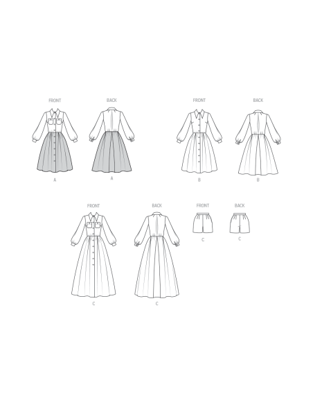 Patron Vogue 2146/Y5 (46-54) - Robe boutonnée style vintage 70s