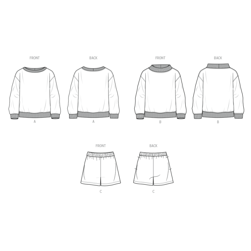 Patron KnowMe 2131.A (34-52) - Sweatshirt & shorts unisexe