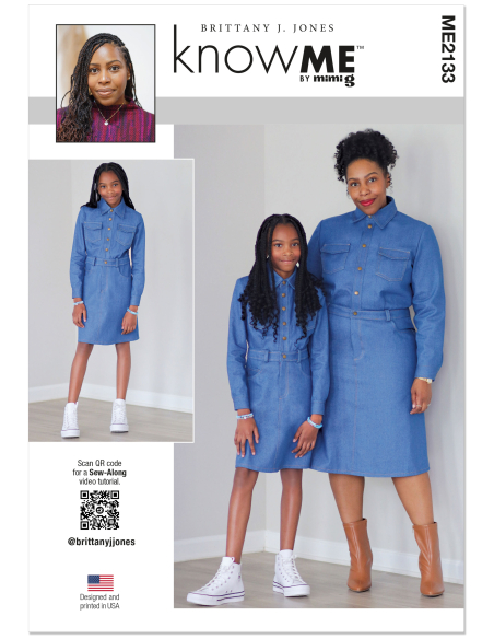 Patron KnowMe 2133.K5 (7-14) - Robe mi-longue à poches & ceinture