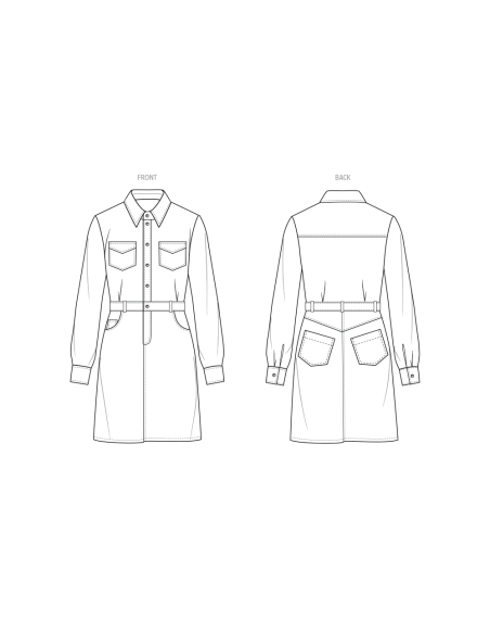 Patron KnowMe 2133.K5 (7-14) - Robe mi-longue à poches & ceinture