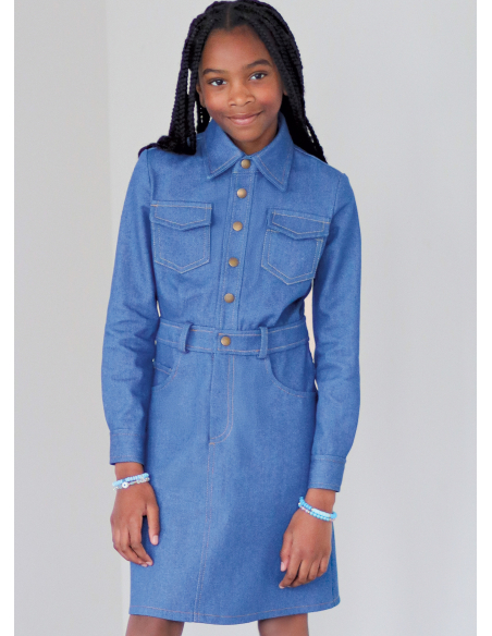 Patron KnowMe 2133.K5 (7-14) - Robe mi-longue à poches & ceinture