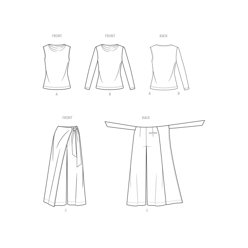 Patron KnowMe 2134.Y5 (46-54) - Top col montant & pantalon ample