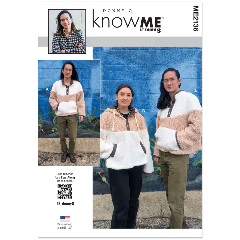 Patron KnowMe 2136.A (34-52) - Veste contrastée unisexe