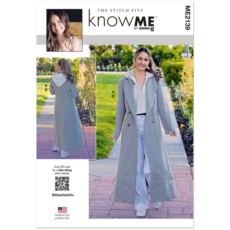 Patron KnowMe 2139.K5 (36-44) - Manteau croisé & insert capuche
