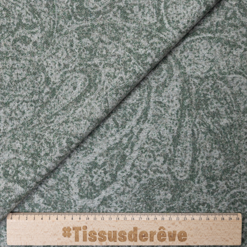 Drap de laine tissé-teint - Cachemire vert