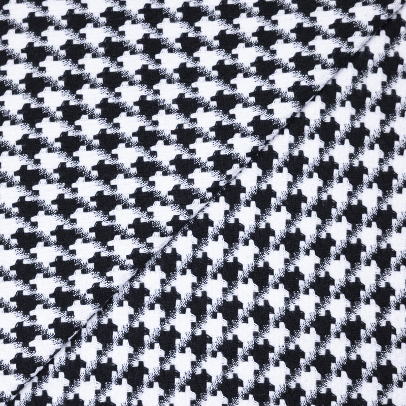 Tweed 100% coton - Pied-de-poule noir et blanc