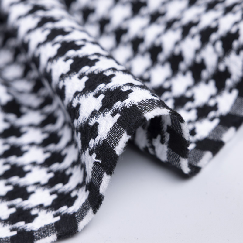 Tweed 100% coton - Pied-de-poule noir et blanc