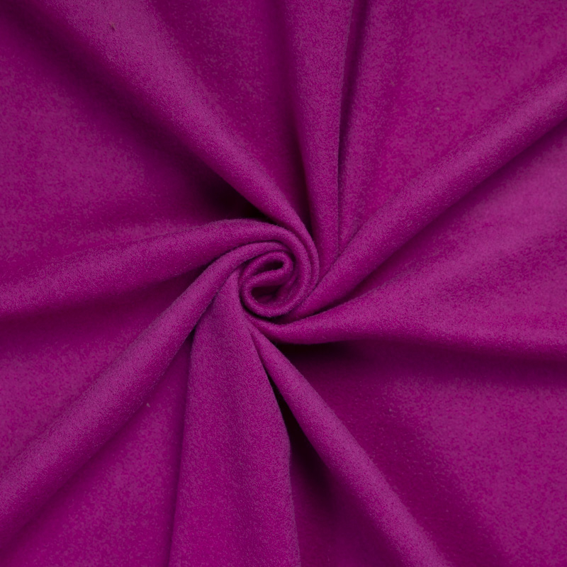Velours de laine vierge & cachemire double face - Fuchsia