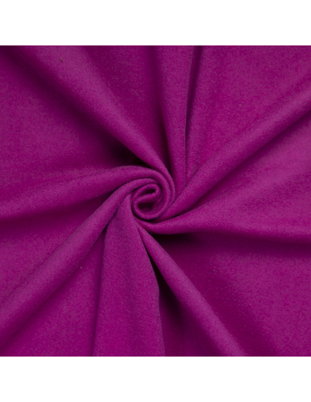 Velours de laine vierge & cachemire double face - Fuchsia