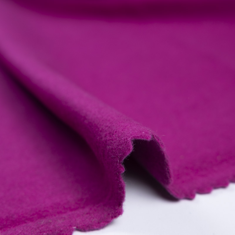 Velours de laine vierge & cachemire double face - Fuchsia