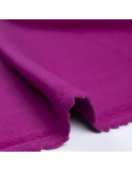 Velours de laine vierge & cachemire double face - Fuchsia