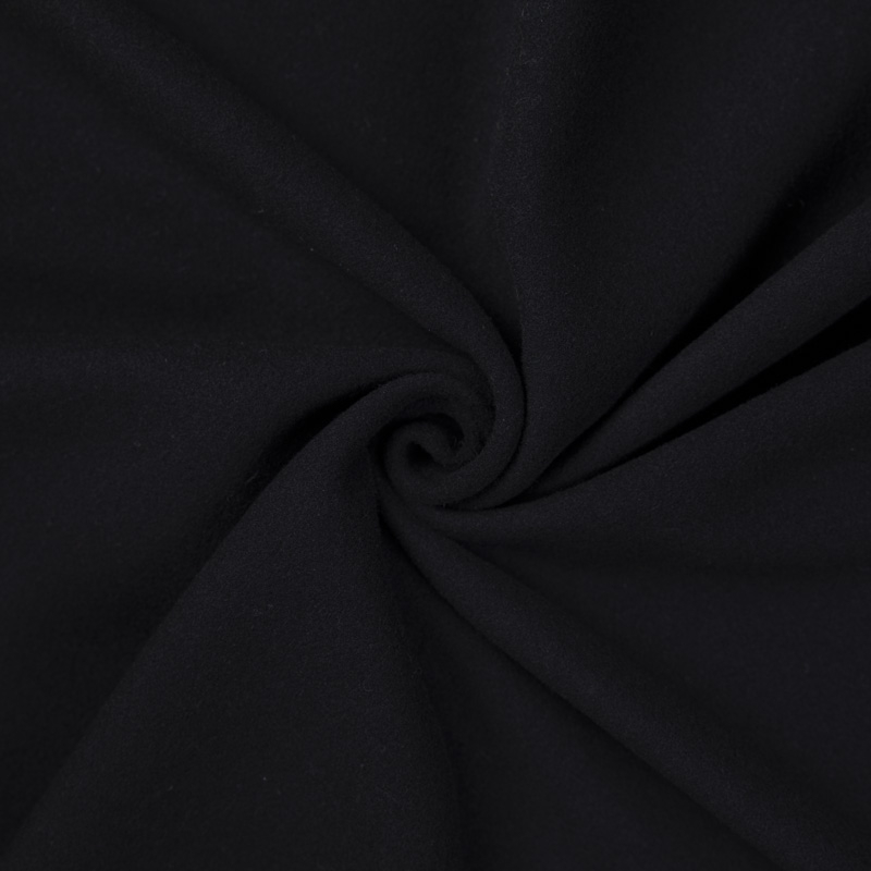 Velours de laine vierge & cachemire double face - Noir