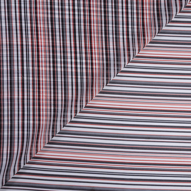 Mousseline - Rayures rouges et noires