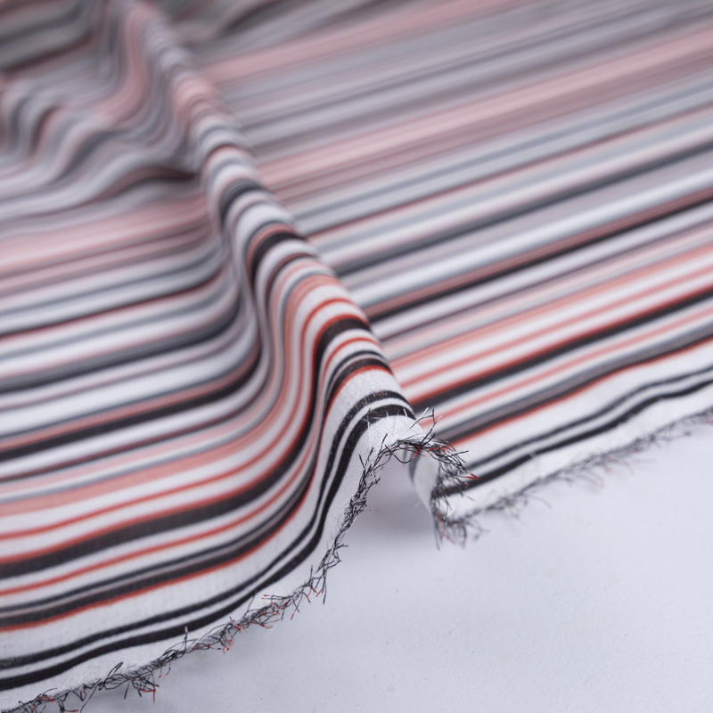 Mousseline - Rayures rouges et noires