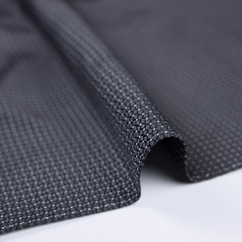 Jacquard 100% soie - Motif géométrique gris anthracite