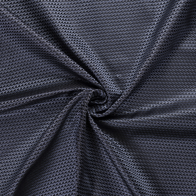 Jacquard 100% soie - Crochet gris fond noir