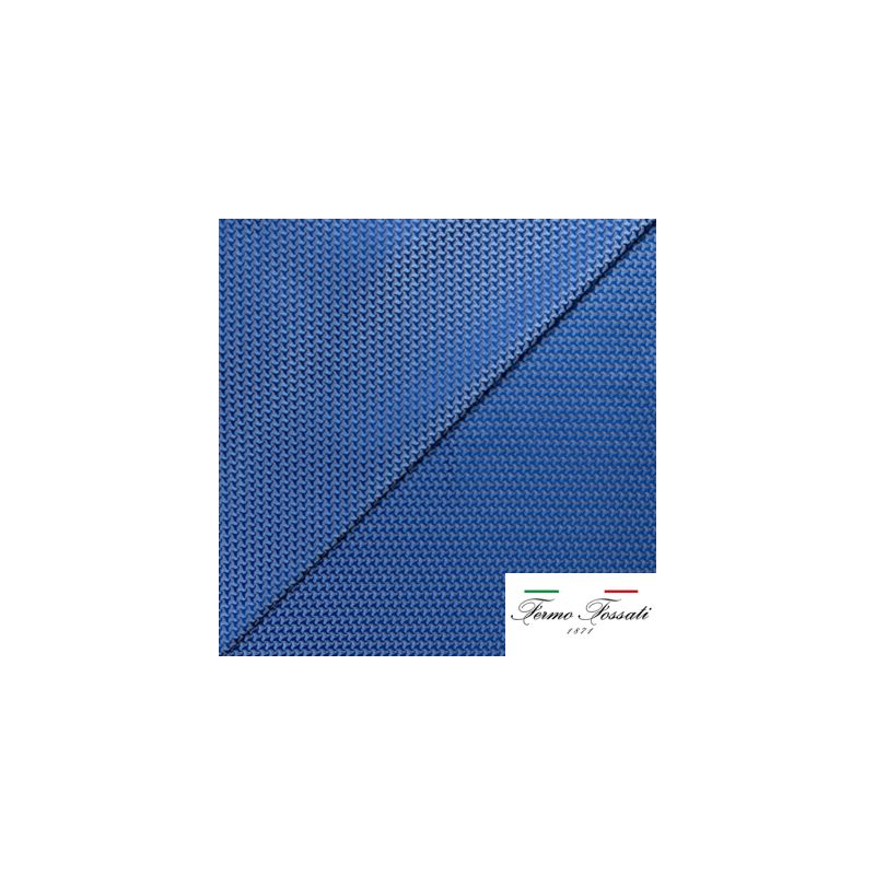 Jacquard 100% soie - Crochet bleu fond bleu