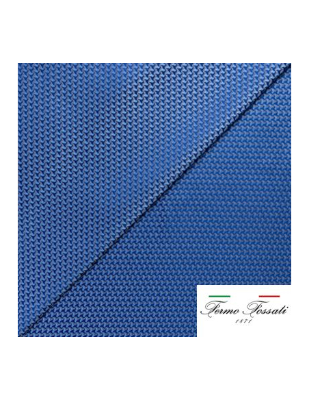 Jacquard 100% soie - Crochet bleu fond bleu