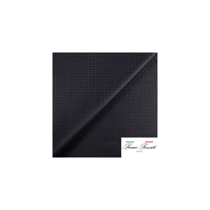 Jacquard 100% soie - Pieds de puces noirs fond gris