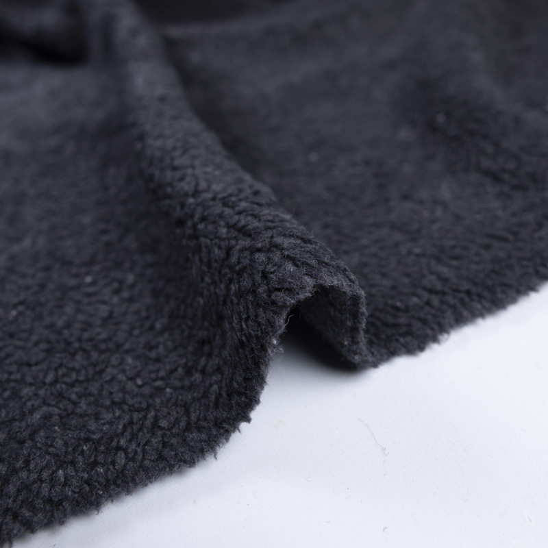 Fausse fourrure mouton (Sherpa) – Anthracite