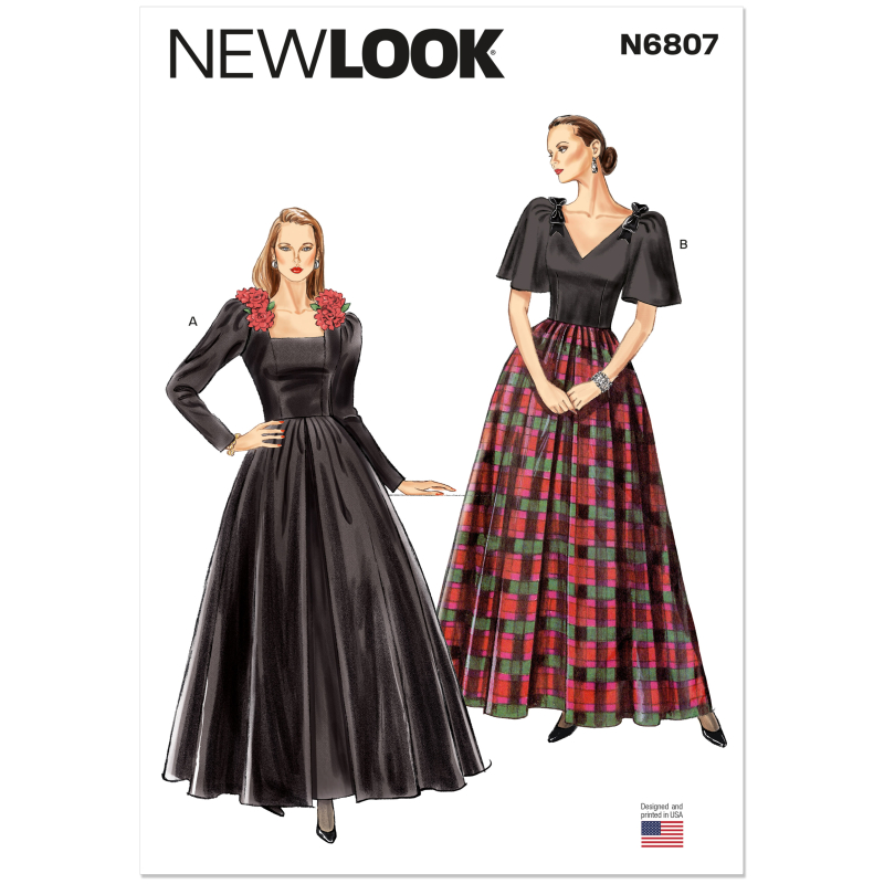 Patron New Look 6807 - Robes de soirée longues