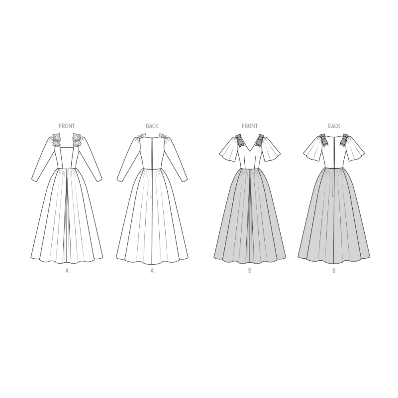 Patron New Look 6807 - Robes de soirée longues
