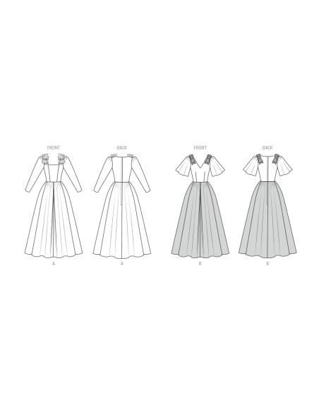 Patron New Look 6807 - Robes de soirée longues