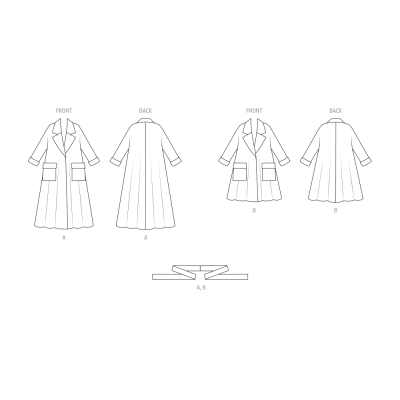 Patron New Look 6810 - Manteau swing oversize