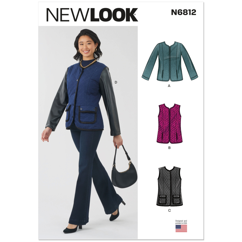 Patron New Look 6812 - Veste zippée et gilet utilitaire