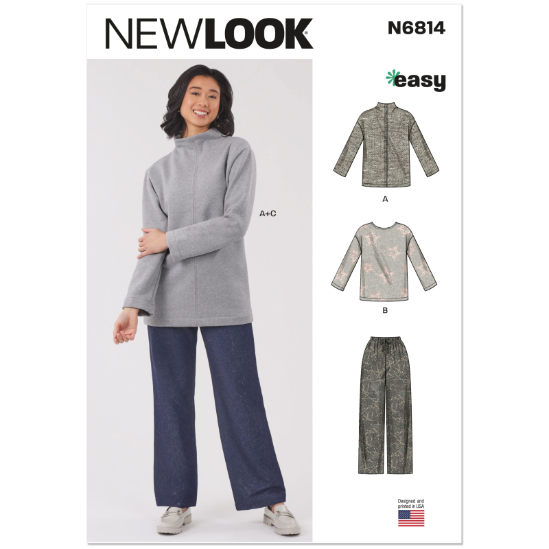 Patron New Look 6814 - Tops et pantalons pull-on