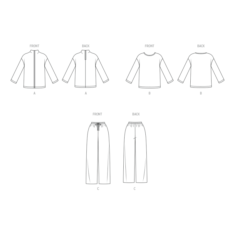 Patron New Look 6814 - Tops et pantalons pull-on