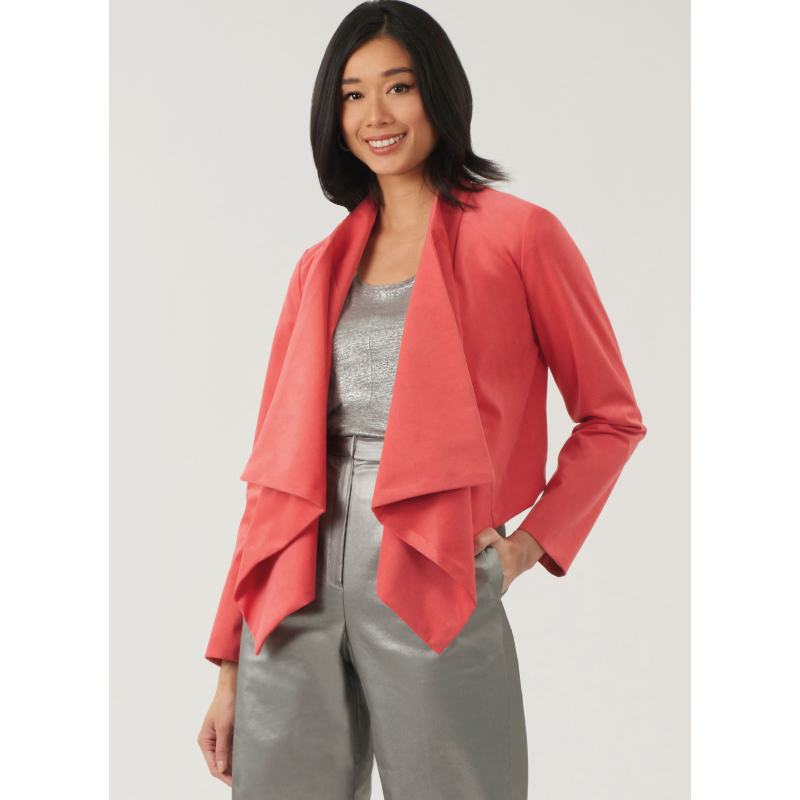 Patron New Look 6817 - Veste drapée avant, gilet & pantalon droit
