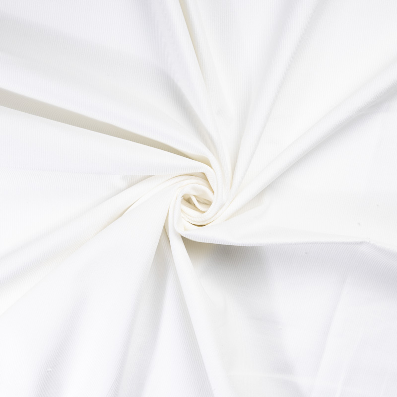 Velours côtelé 500 raies coton & élasthanne - Blanc