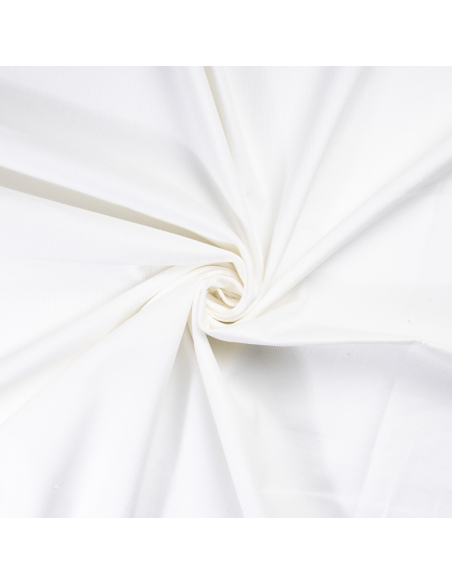 Velours côtelé 500 raies coton & élasthanne - Blanc