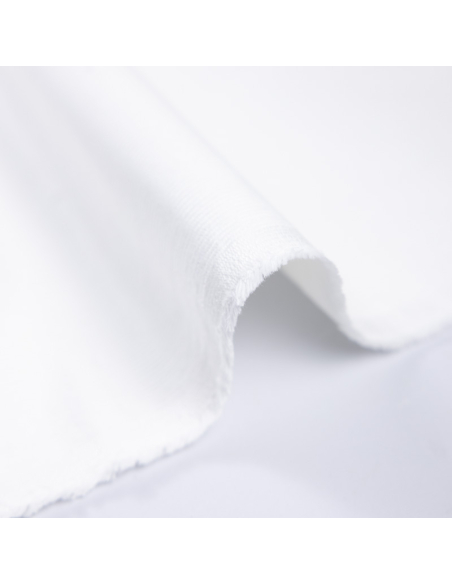 Velours côtelé 500 raies coton & élasthanne - Blanc