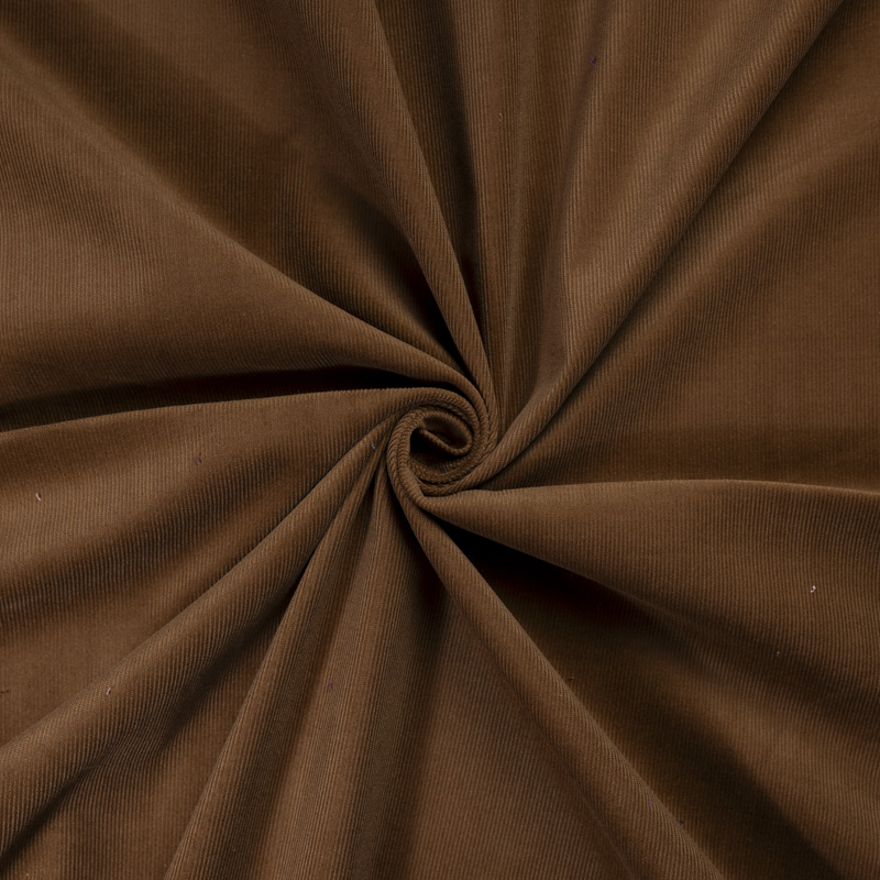 Velours côtelé 500 raies coton & élasthanne - Caramel