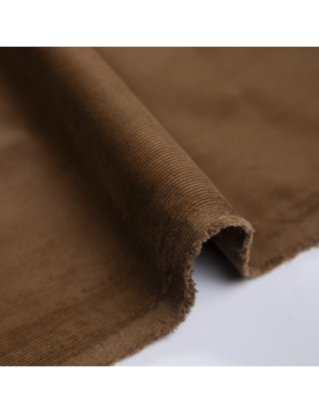 Velours côtelé 500 raies coton & élasthanne - Caramel